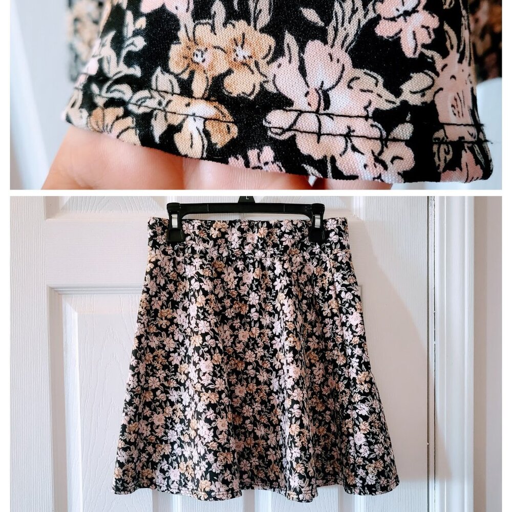 EUC Terrific Sz Small Elastic Waist Floral Skirt by Charlotte Russe - 17 inches!